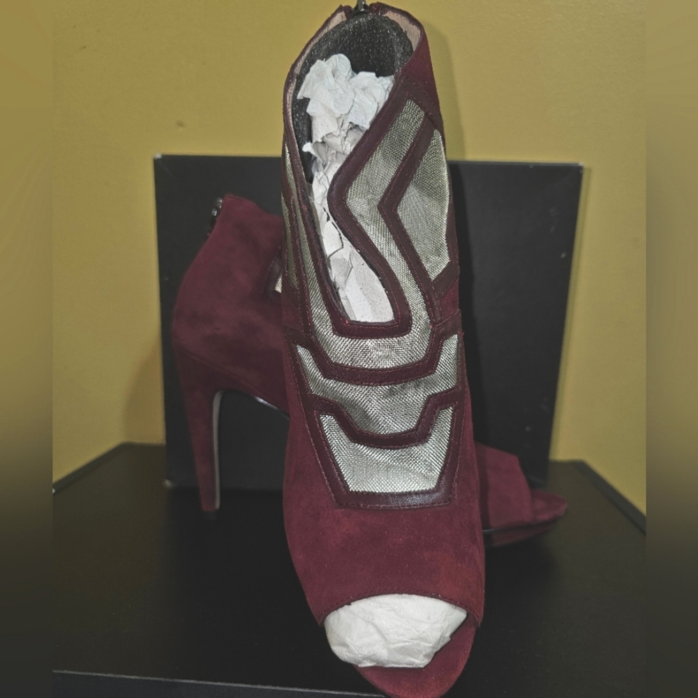 T Tahari Platform Peep-Toe Booties